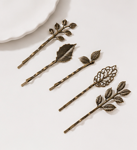 Vintage Style Leaf Hair Clip Set