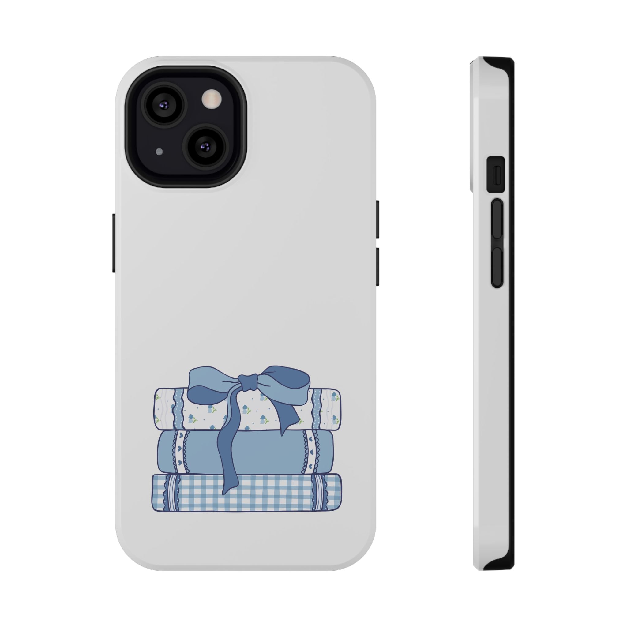 Customizable: Books & Bows Aesthetic Phone Case, College Student Gift, Impact-Resistant Cover, Book Lover's Accessory, Graduation Present, School Spirit Merchandise