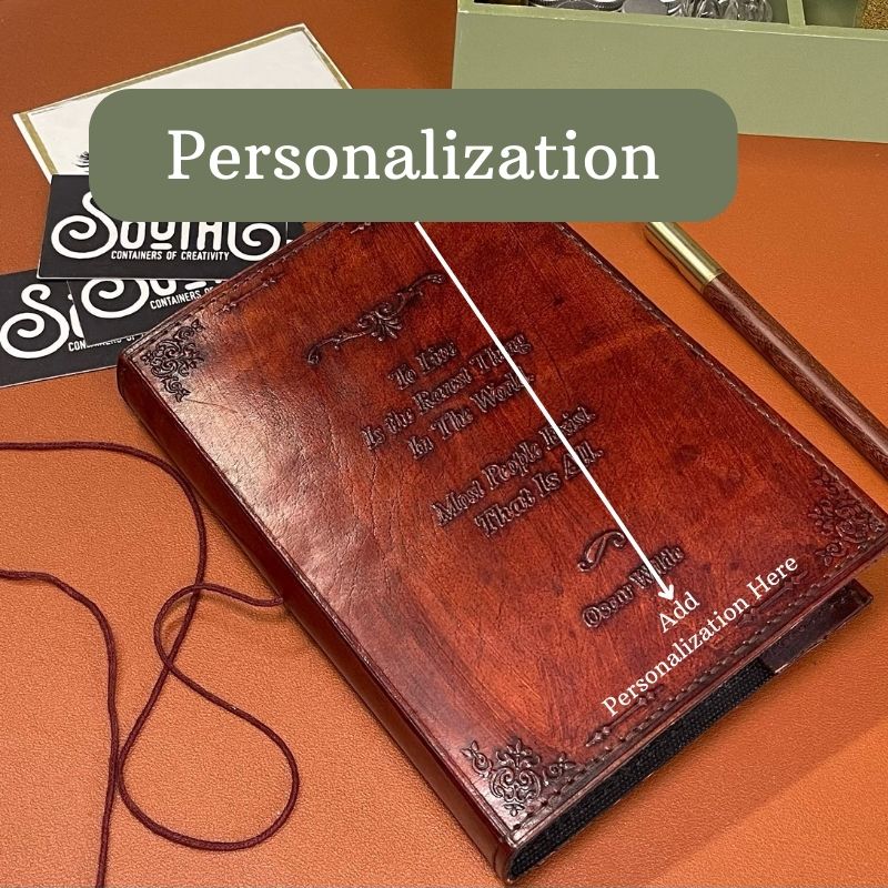 Oscar Wilde Refillable Leather Journal - "To Live Is The Rarest Thing" Quote