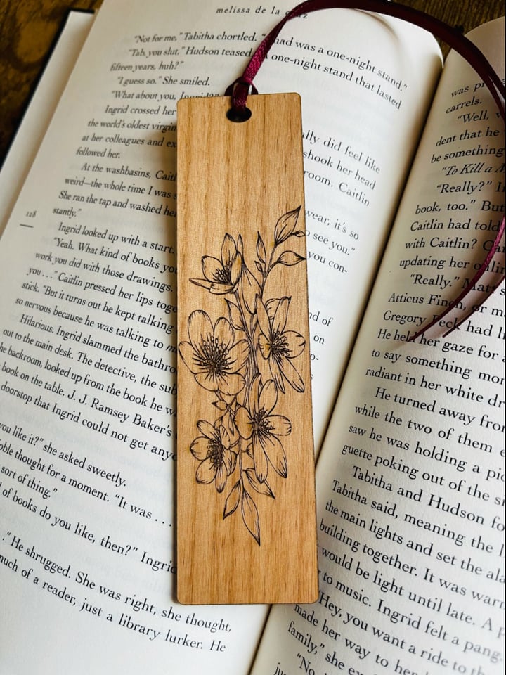 Nature Themed Hardwood Engraved Bookmark Set