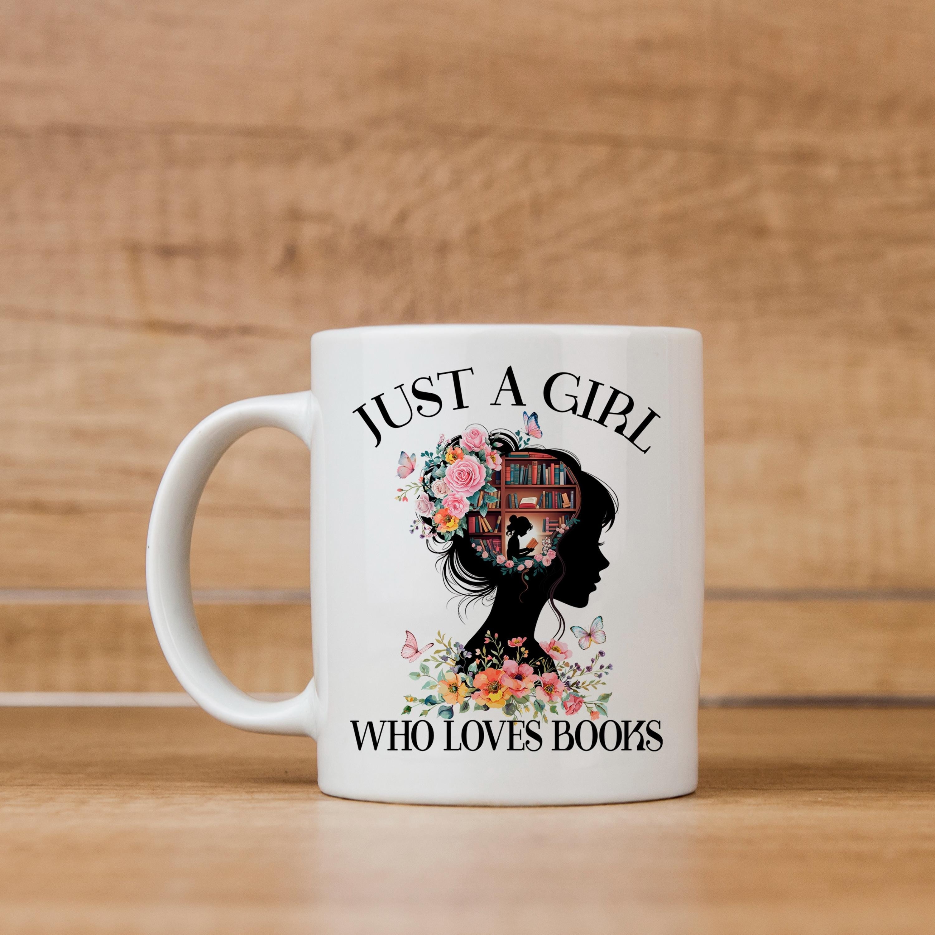 Book Lover Coffee Mug – Floral Book Mug | Ceramic, Microwave Safe Gift