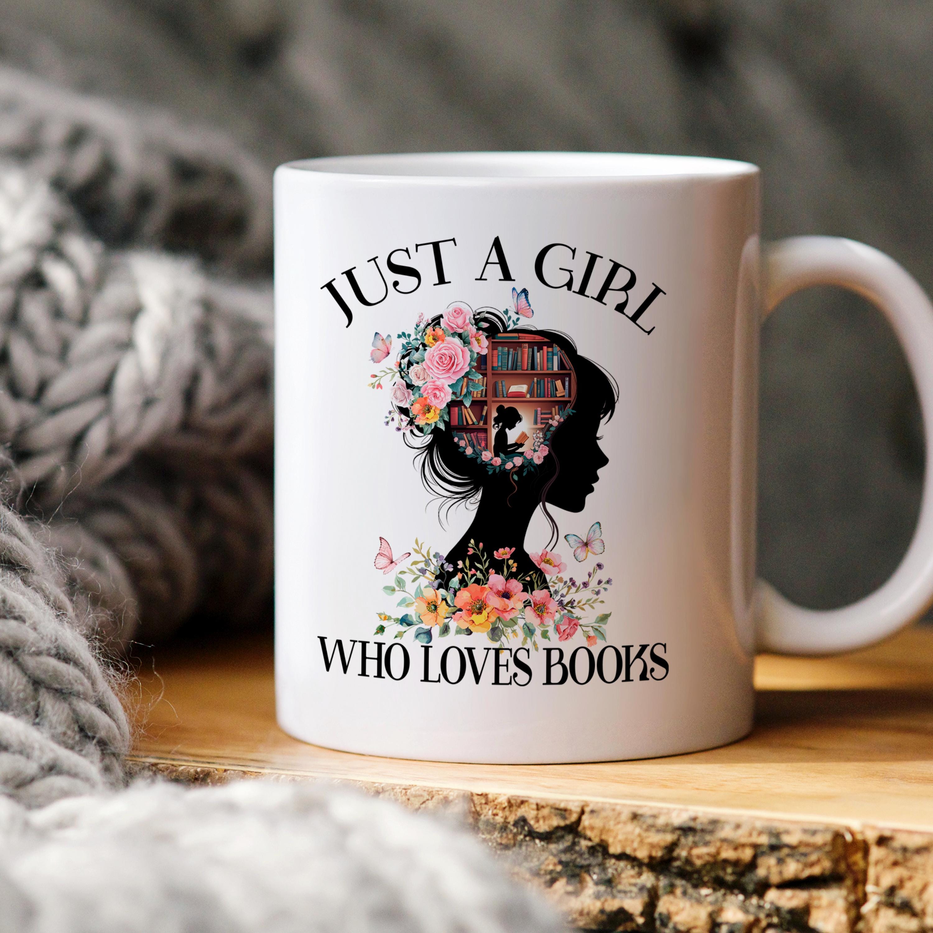Book Lover Coffee Mug – Floral Book Mug | Ceramic, Microwave Safe Gift