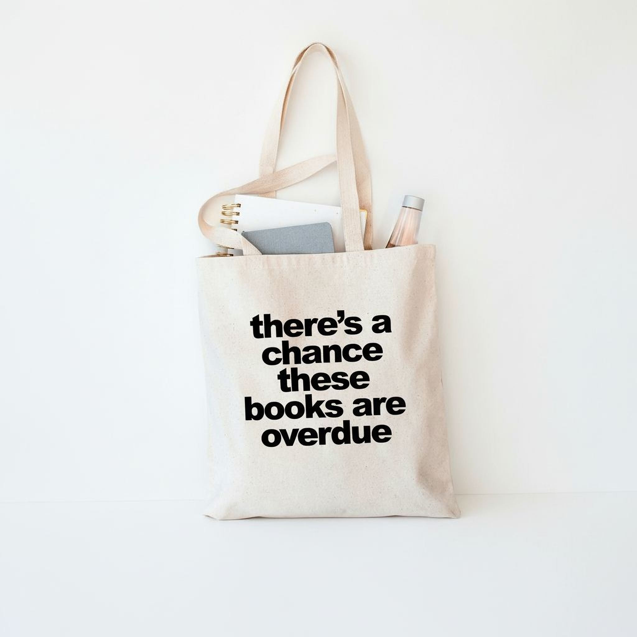 Book Bag, Overdue Library Books Funny Canvas Tote Bag