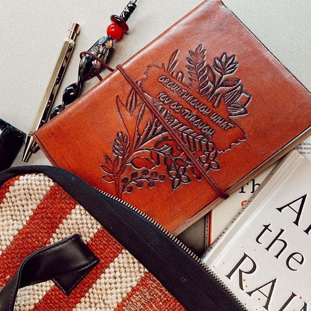 "Grow Through What You Go Through" Leather Journal - Your Healing Partner