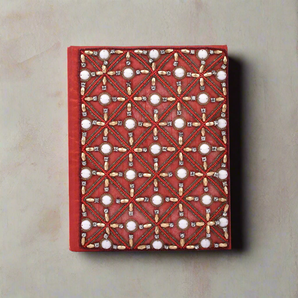 Exquisite Zari Hand-Embroidered Journal - A Royal Artistry 5x7 Keepsake