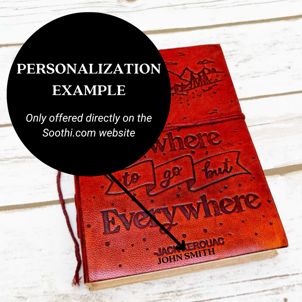 Jack Kerouac Quote Leather Journal - "Nowhere to Go but Everywhere"