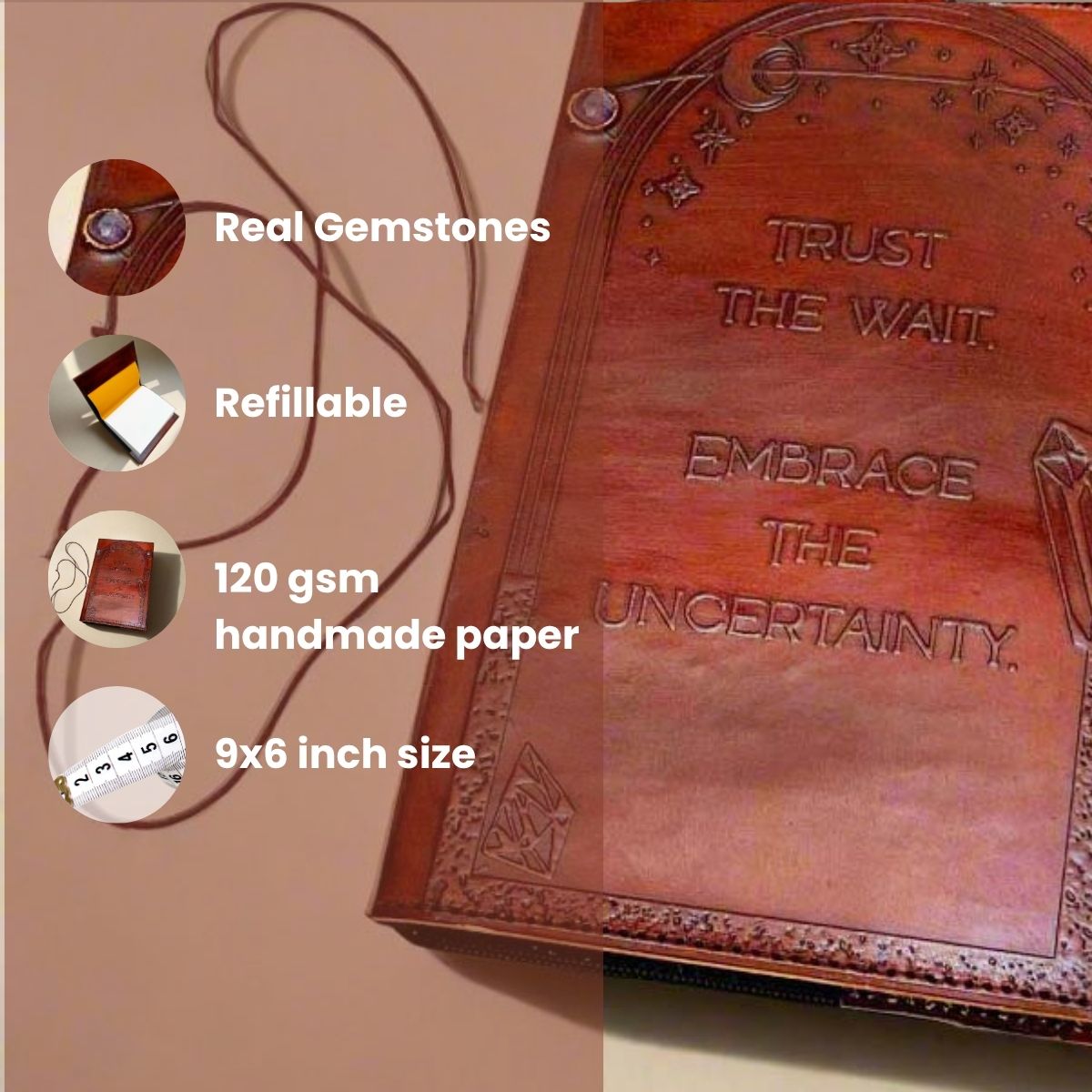 Trust the Wait Embossed Refillable Journal | Eco-Friendly & Inspirational