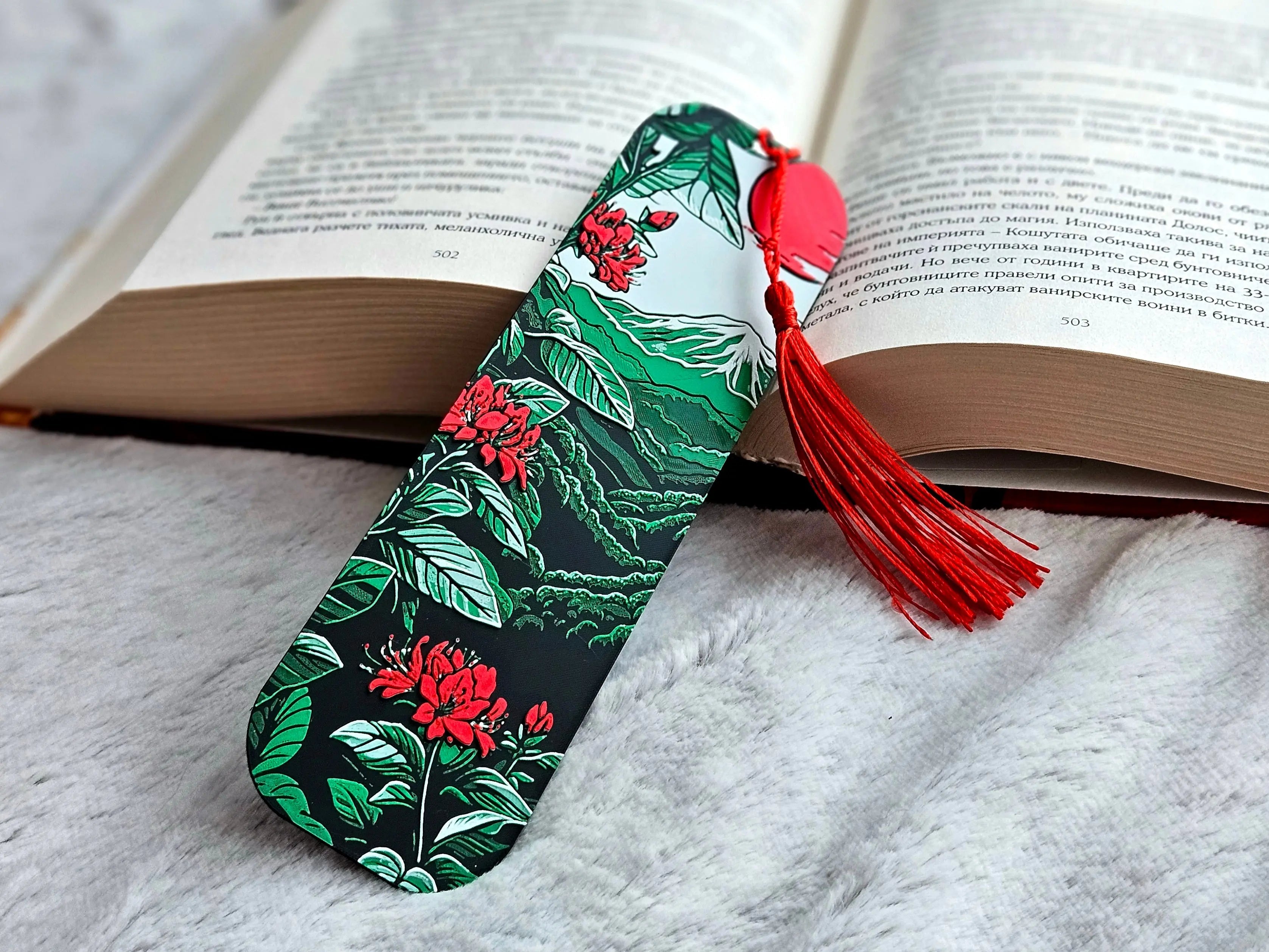 Blossoms of Fuji Bookmark – Mount Fuji Japanese Landscape Bookmark