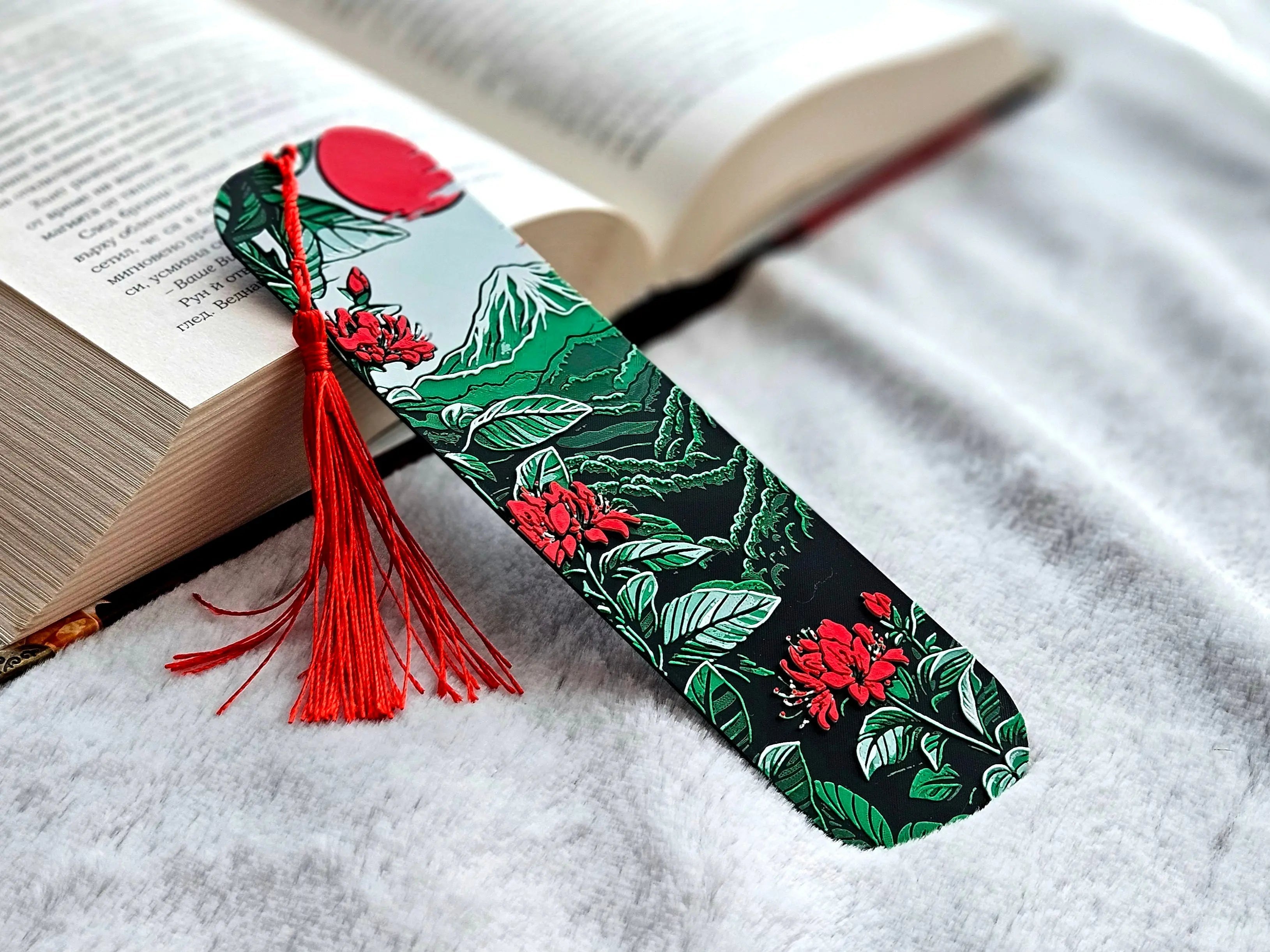 Blossoms of Fuji Bookmark – Mount Fuji Japanese Landscape Bookmark