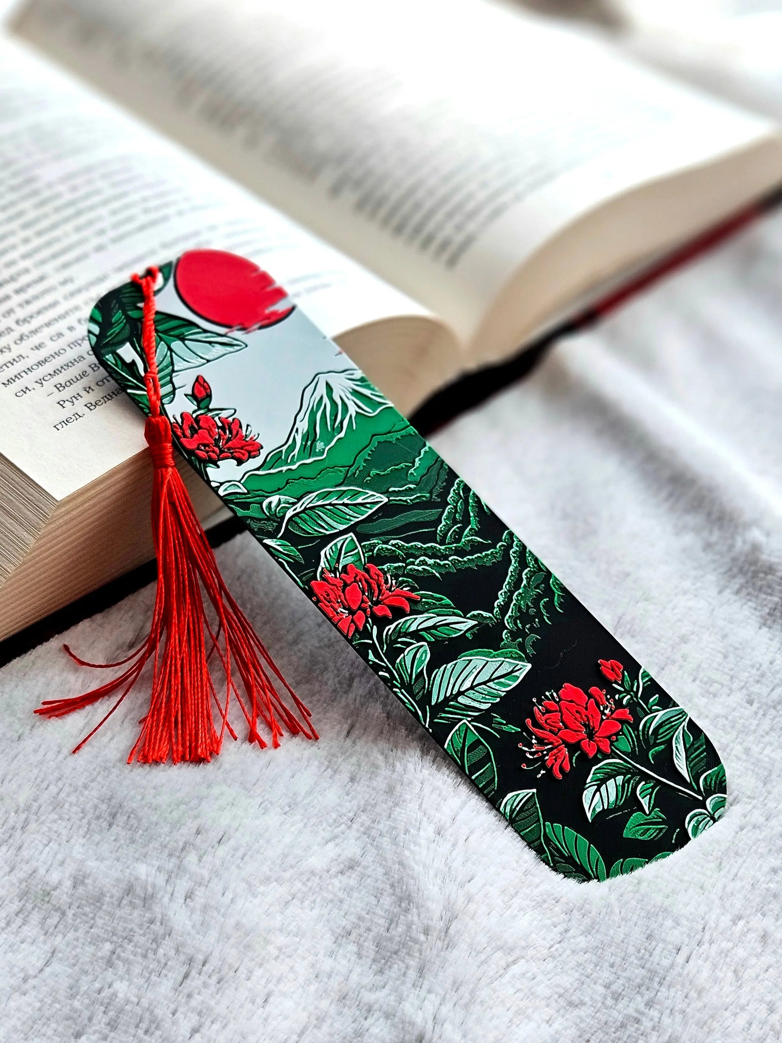 Blossoms of Fuji Bookmark – Mount Fuji Japanese Landscape Bookmark