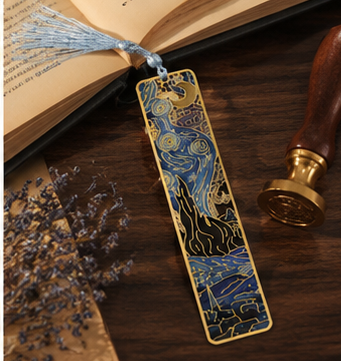 Van Gogh Inspired Golden Floral Bookmark