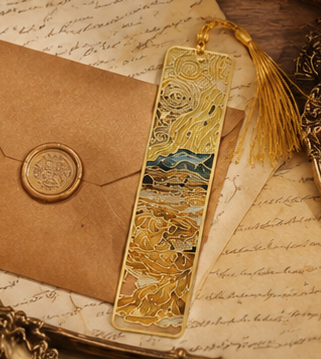 Van Gogh Inspired Golden Floral Bookmark