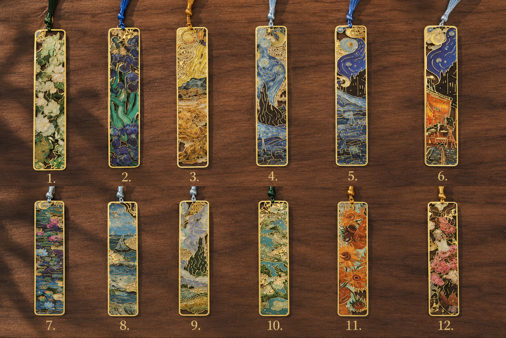 Van Gogh Inspired Golden Floral Bookmark