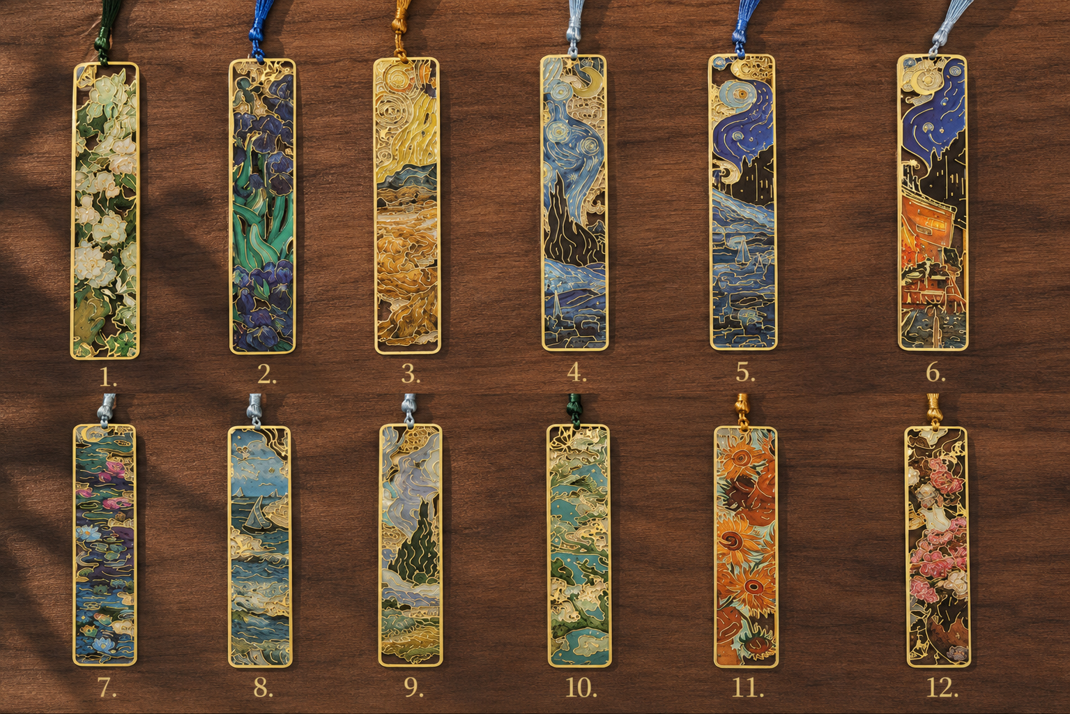 Van Gogh Inspired Golden Floral Bookmark