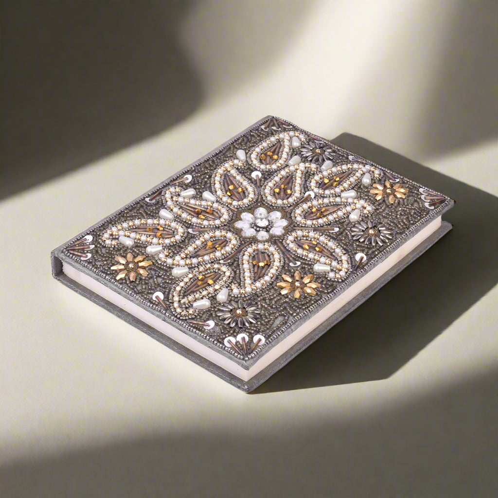 Exquisite Zari Hand-Embroidered Journal - A Royal Artistry 5x7 Keepsake