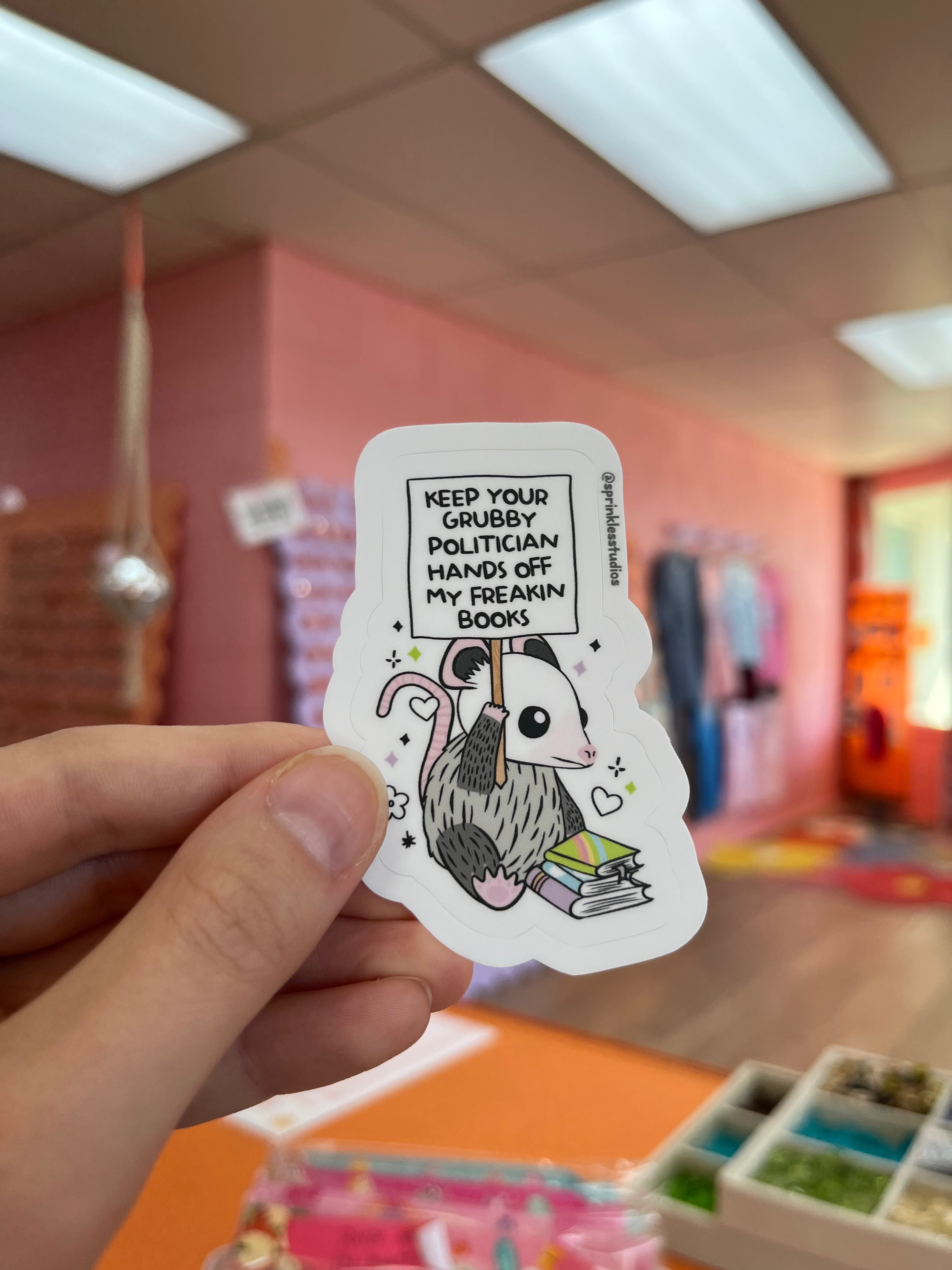 Keep Your Grubby  Politician Hands Off my Books Sticker