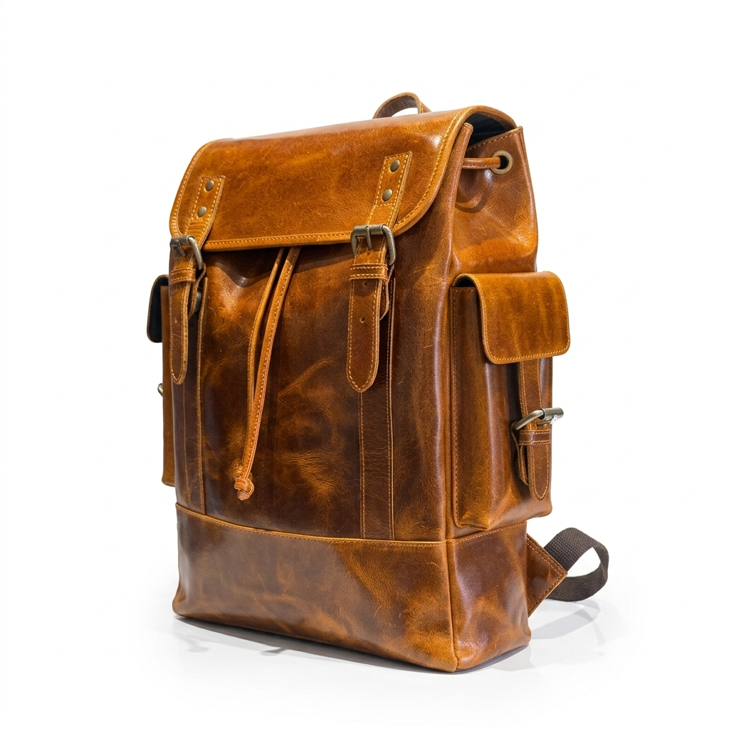 Earthen Leather Laptop Backpack, Luxury Leather
