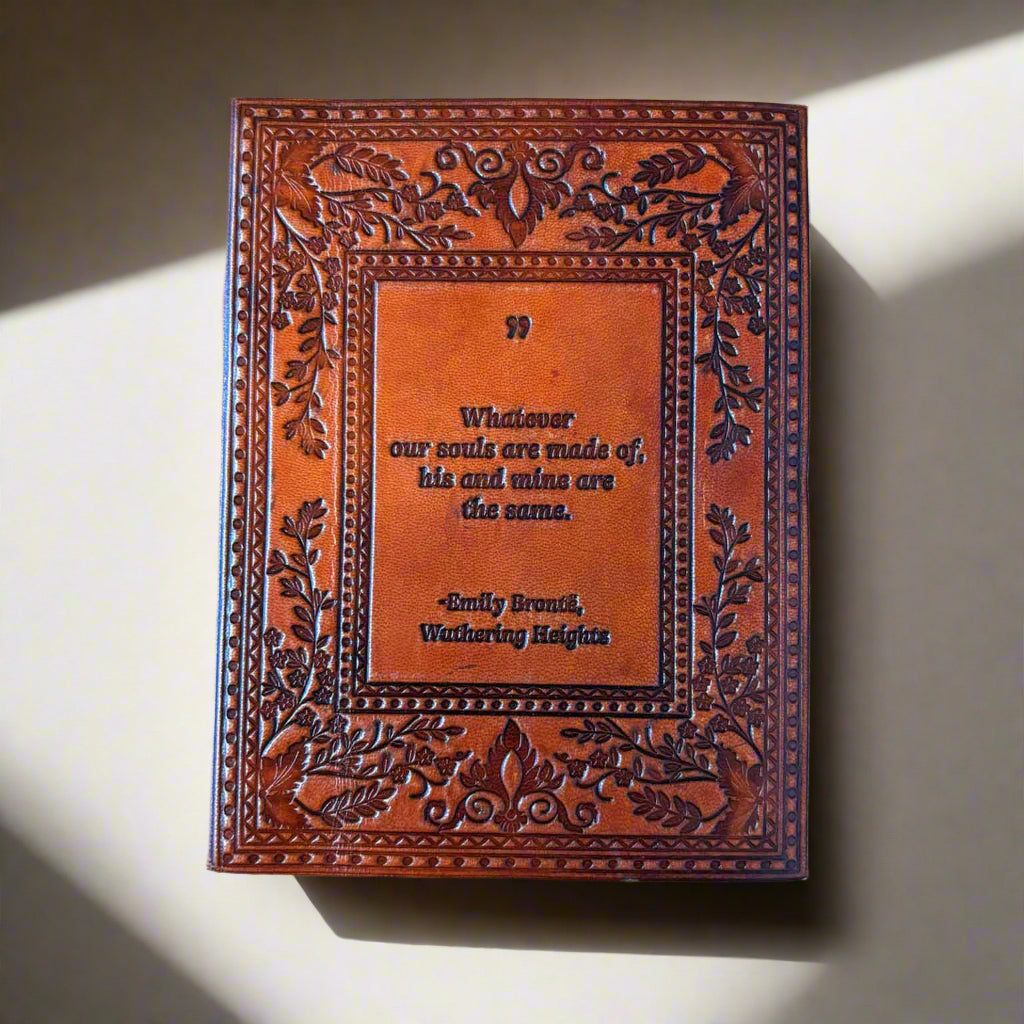 Emily Brontë "Wuthering Heights" Leather Journal - Timeless Romance & Souls Unite