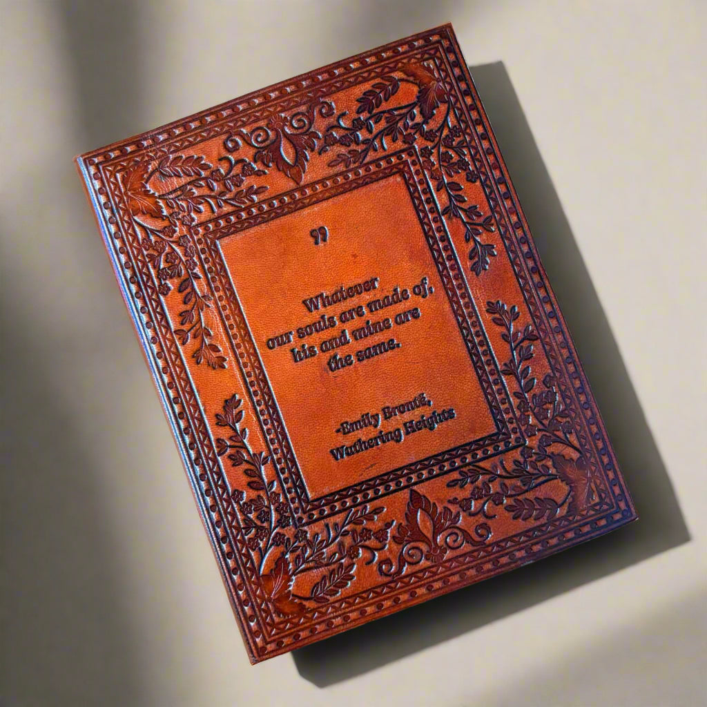 Emily Brontë "Wuthering Heights" Leather Journal - Timeless Romance & Souls Unite