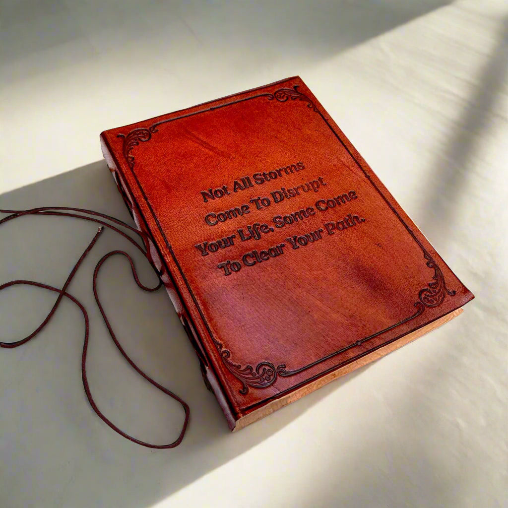"Not All Storms" Leather Journal - For Resilience & New Beginnings