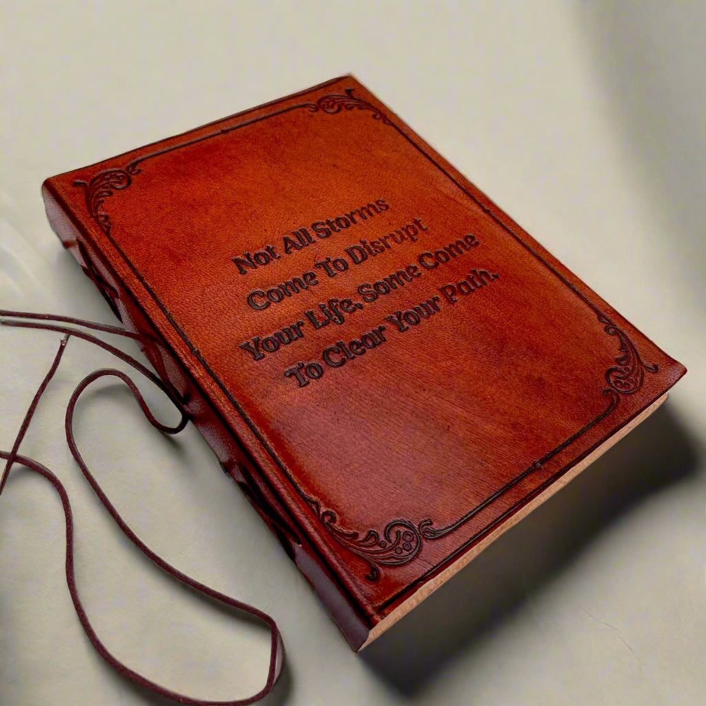 "Not All Storms" Leather Journal - For Resilience & New Beginnings