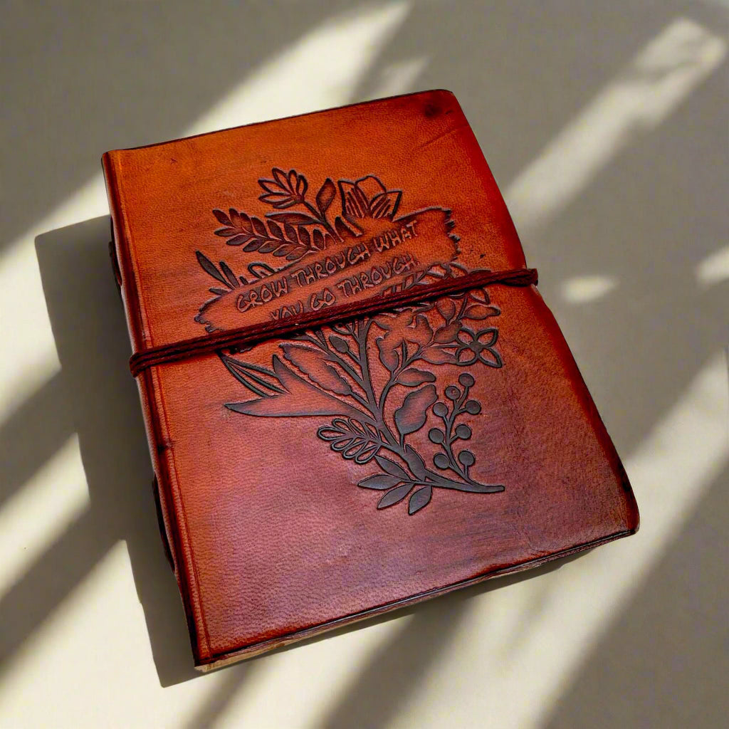 "Grow Through What You Go Through" Leather Journal - Your Healing Partner