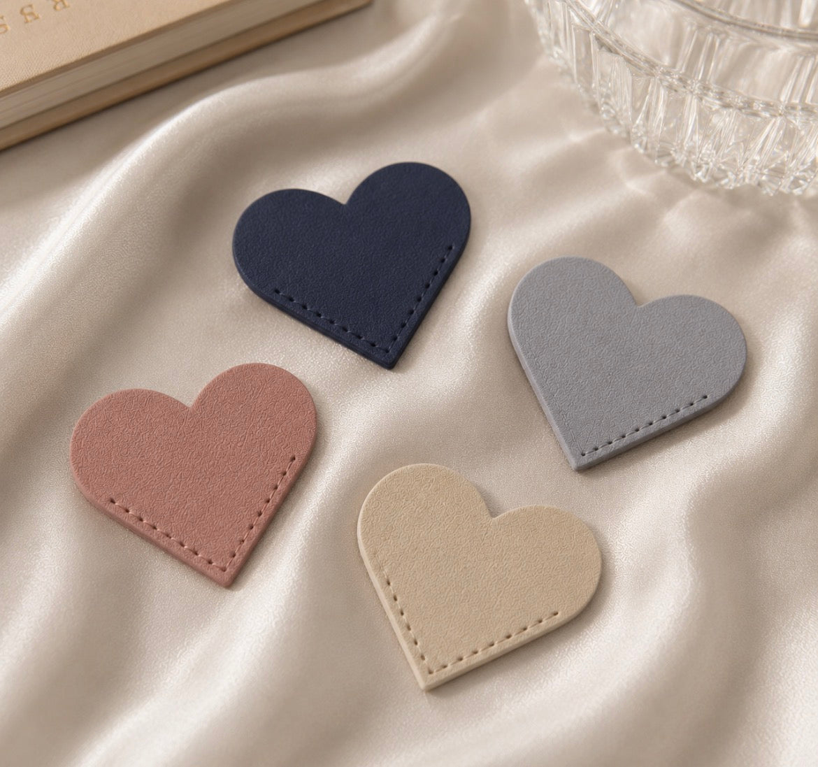 Leather Heart Corner Bookmark
