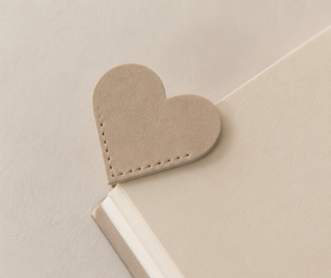 Leather Heart Corner Bookmark