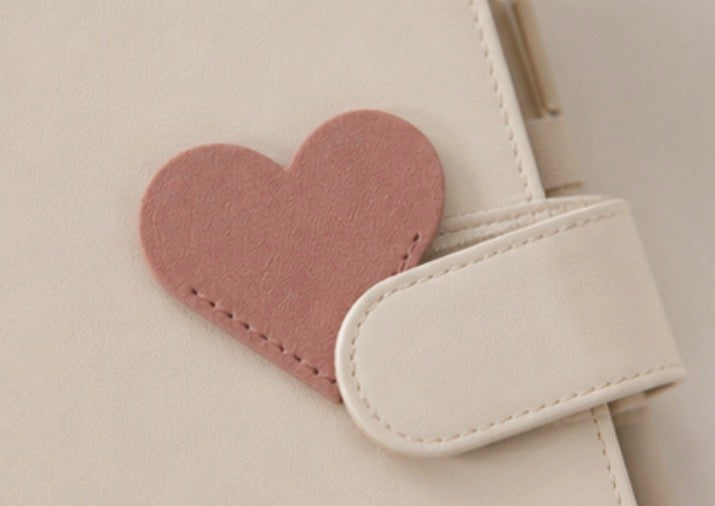Leather Heart Corner Bookmark