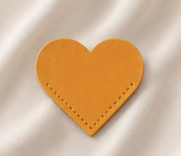 Leather Heart Corner Bookmark