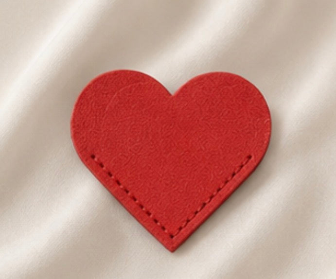 Leather Heart Corner Bookmark