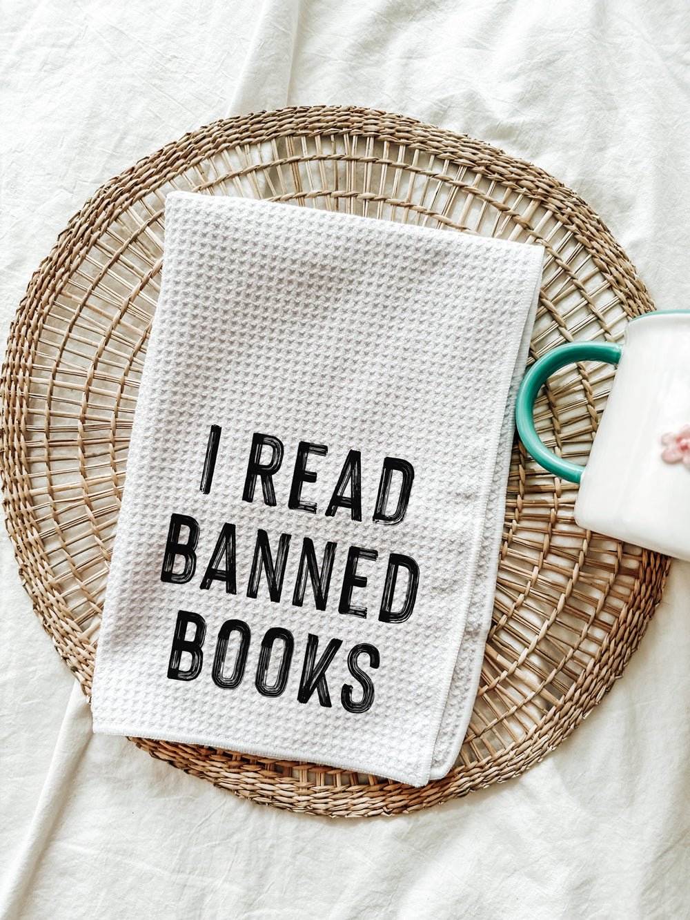 I Read Banned Books Tea Towel