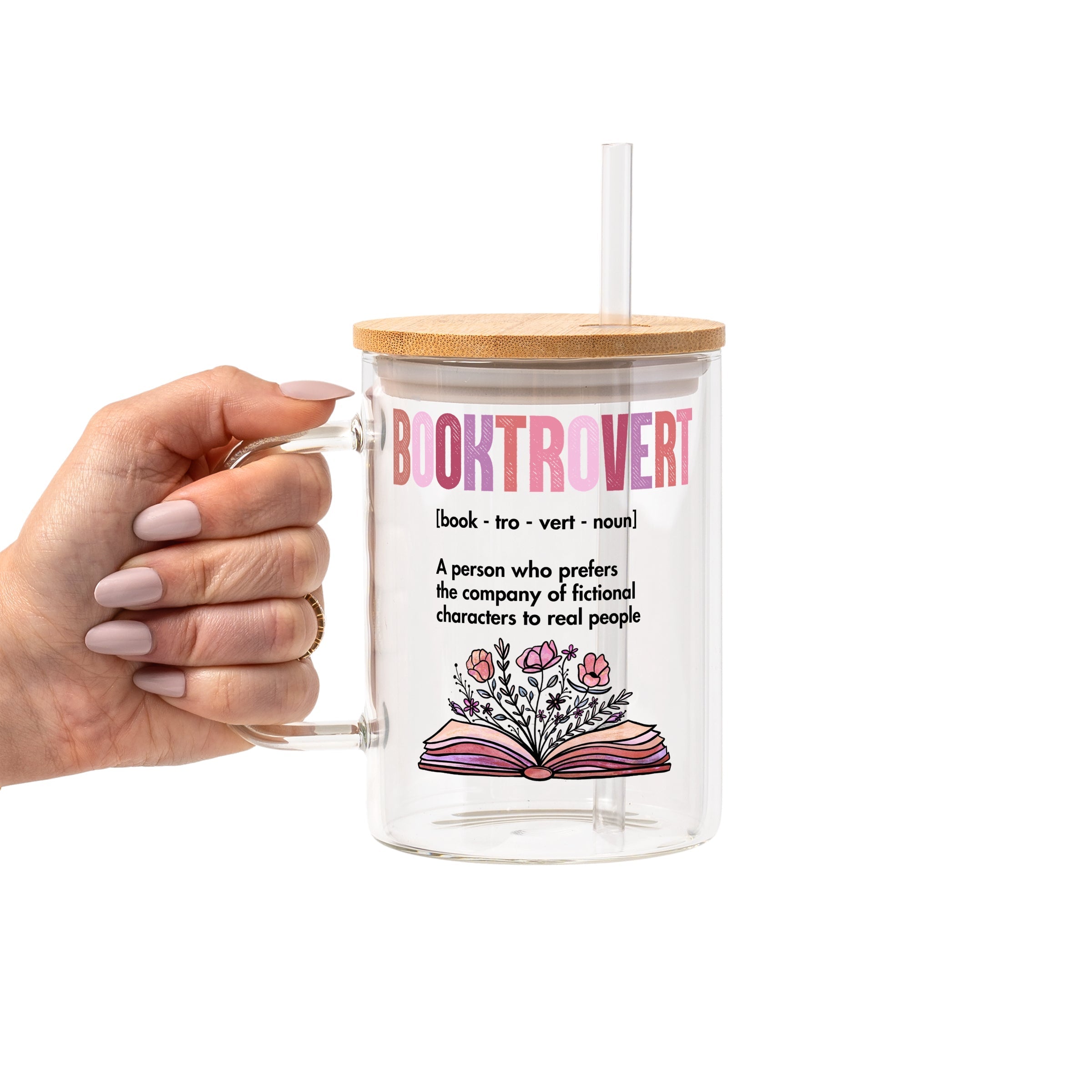 Booktrovert Glass Cup