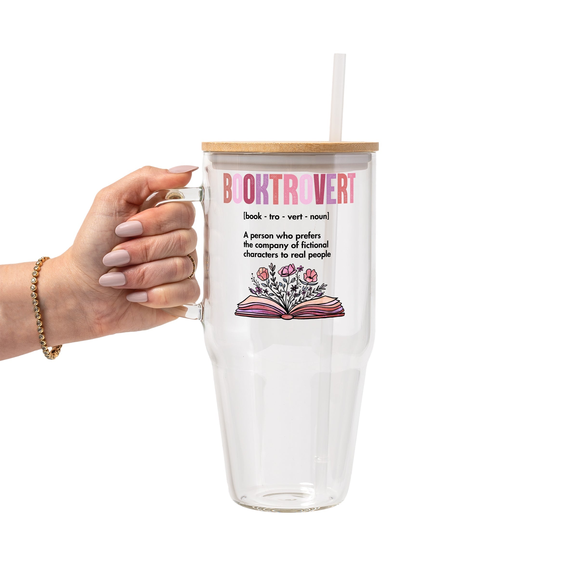 Booktrovert Glass Cup