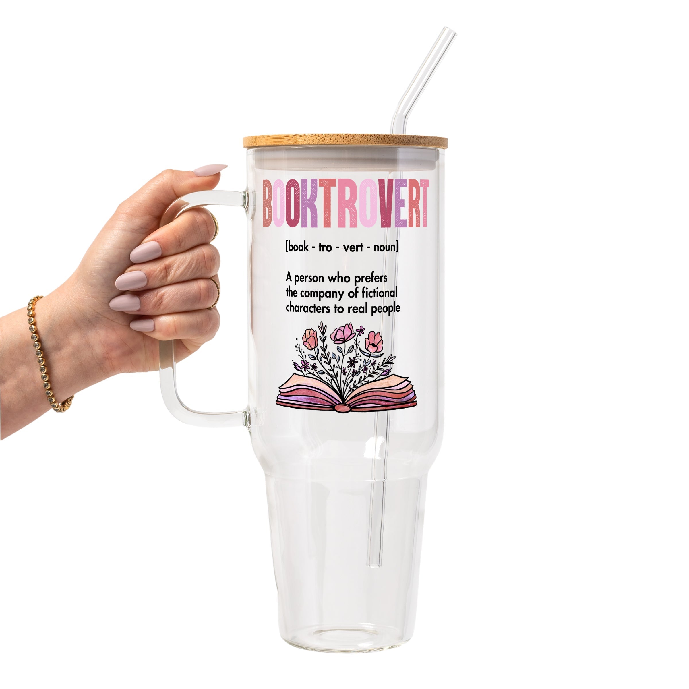 Booktrovert Glass Cup