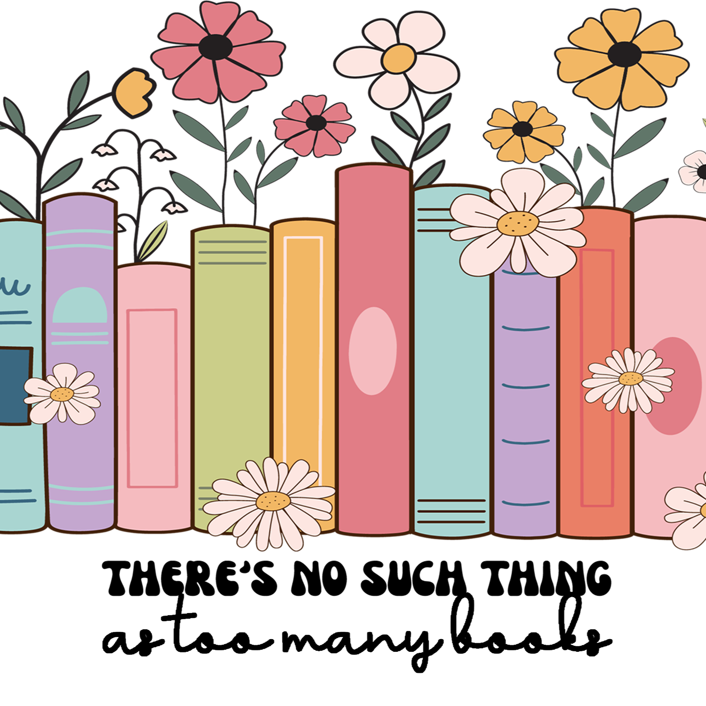 No Such Thing As Too Many Books Glass Cup