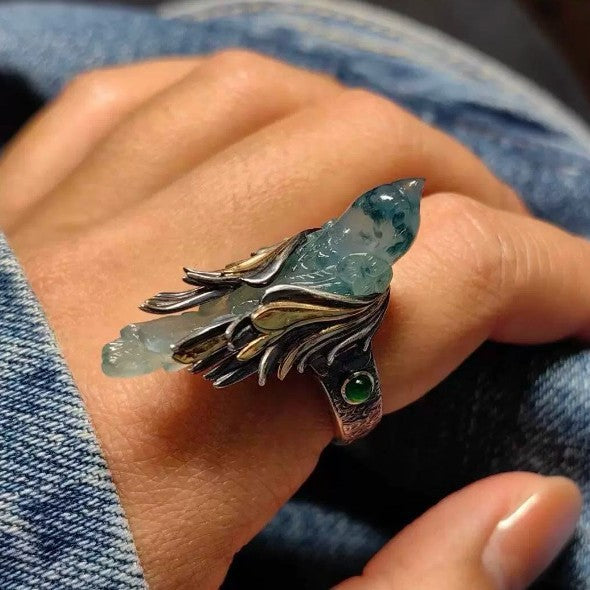 Women's Vintage Flying Bird Chinese Ancient Style Design High-grade Rings