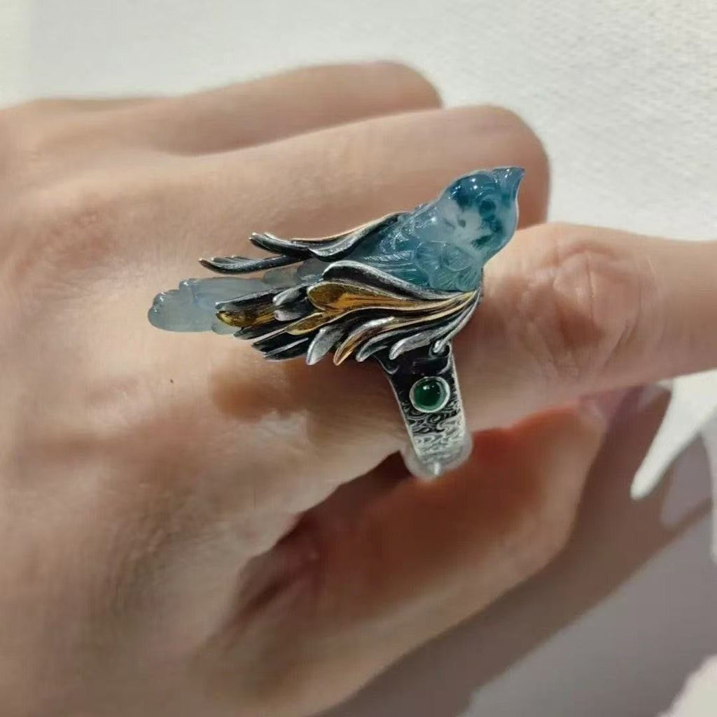 Women's Vintage Flying Bird Chinese Ancient Style Design High-grade Rings