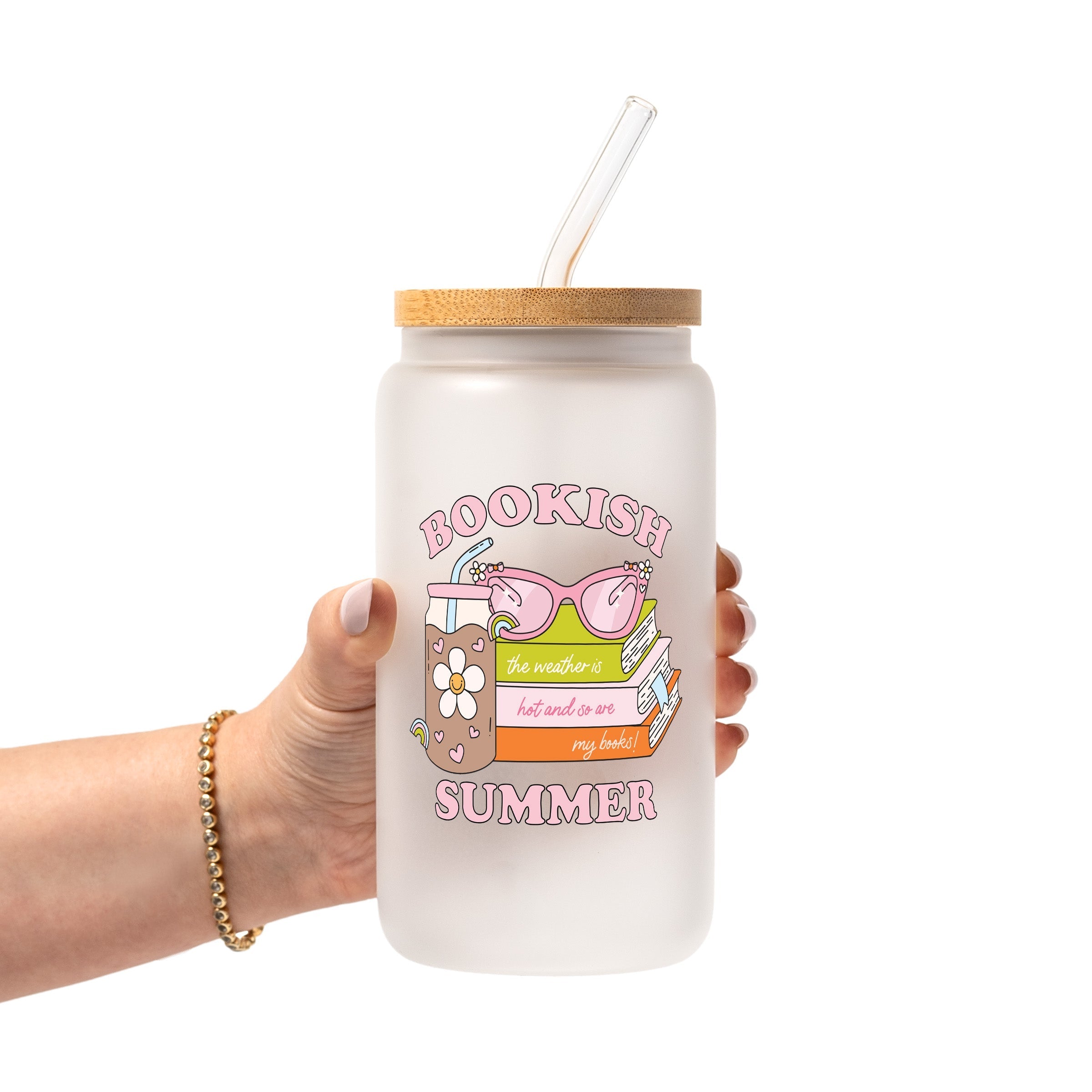 Bookish Summer Glass Cup