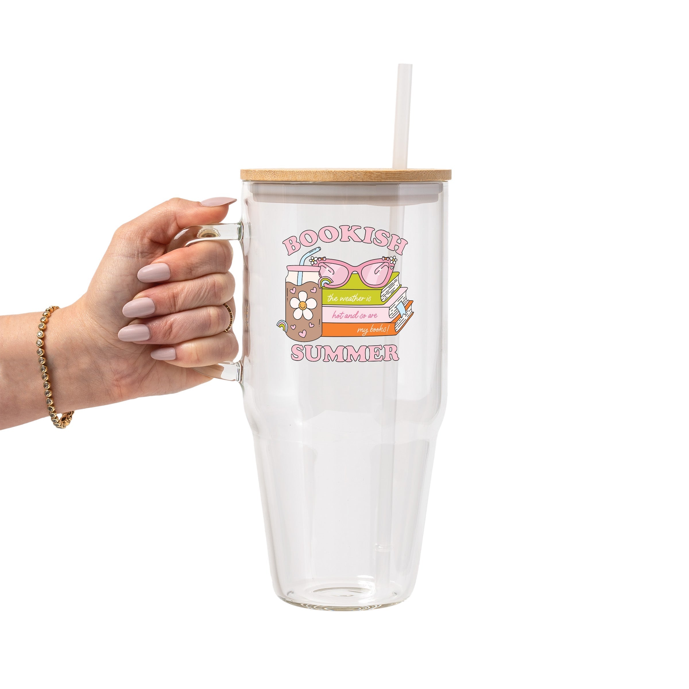 Bookish Summer Glass Cup