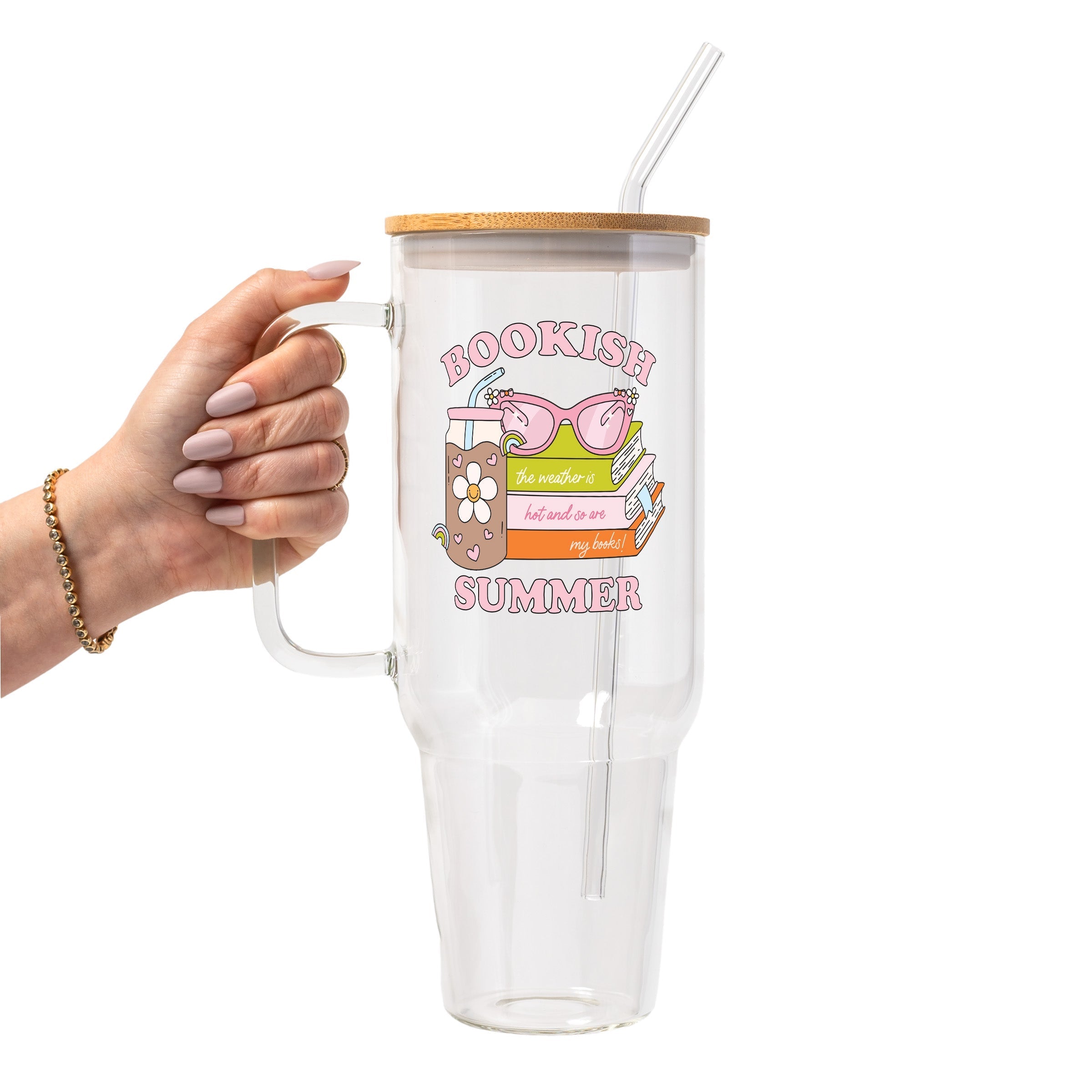 Bookish Summer Glass Cup