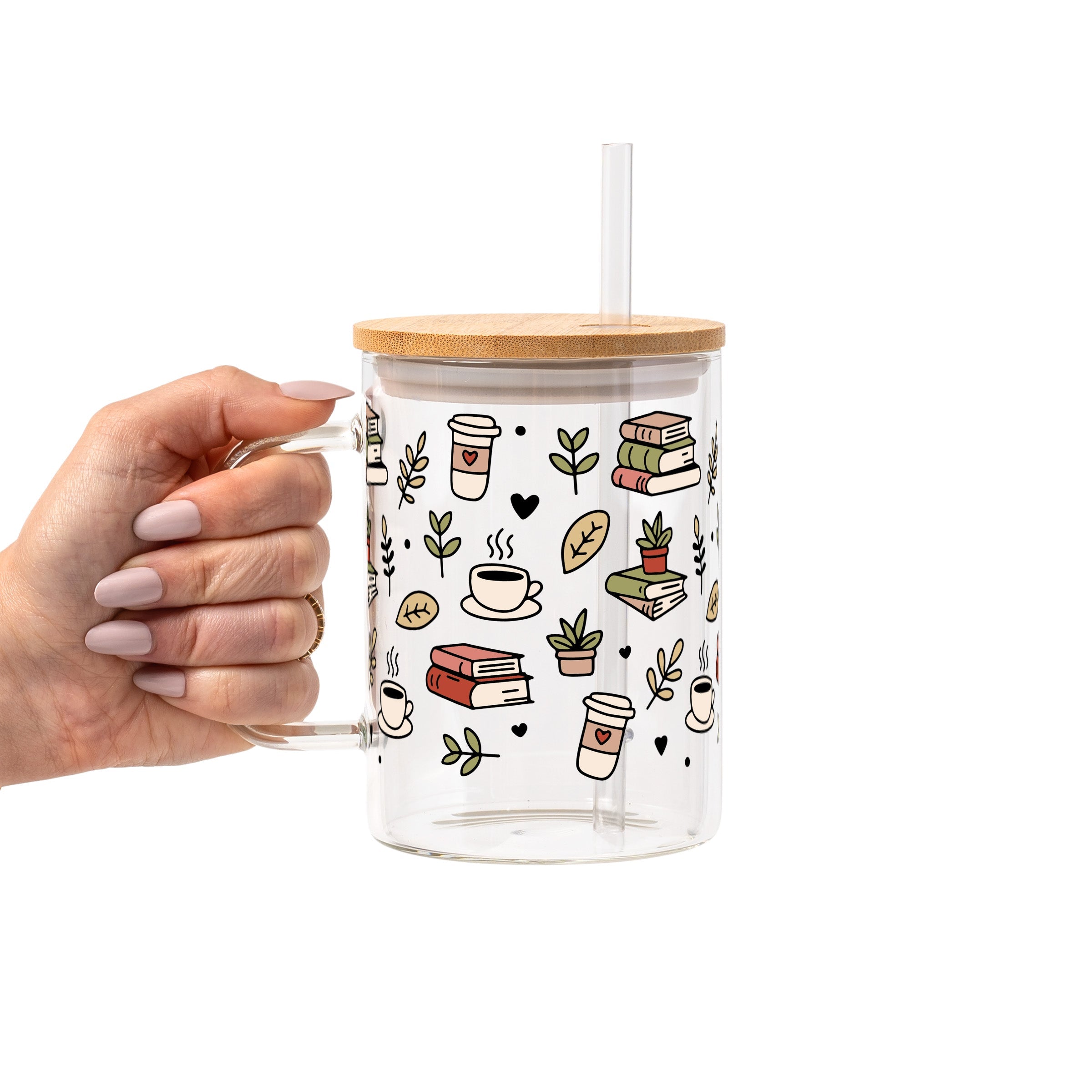 Bookish Book Lover Glass Cup