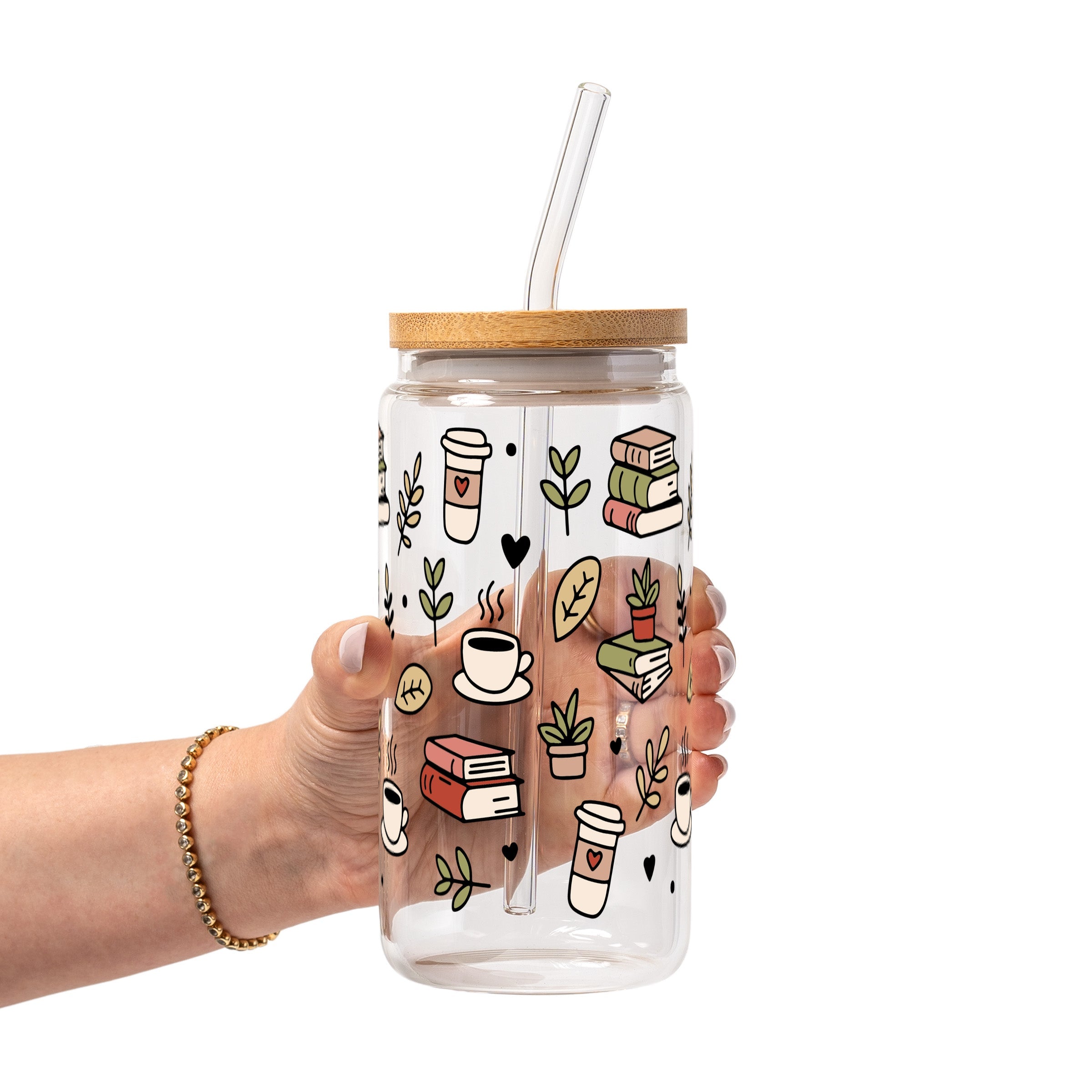 Bookish Book Lover Glass Cup