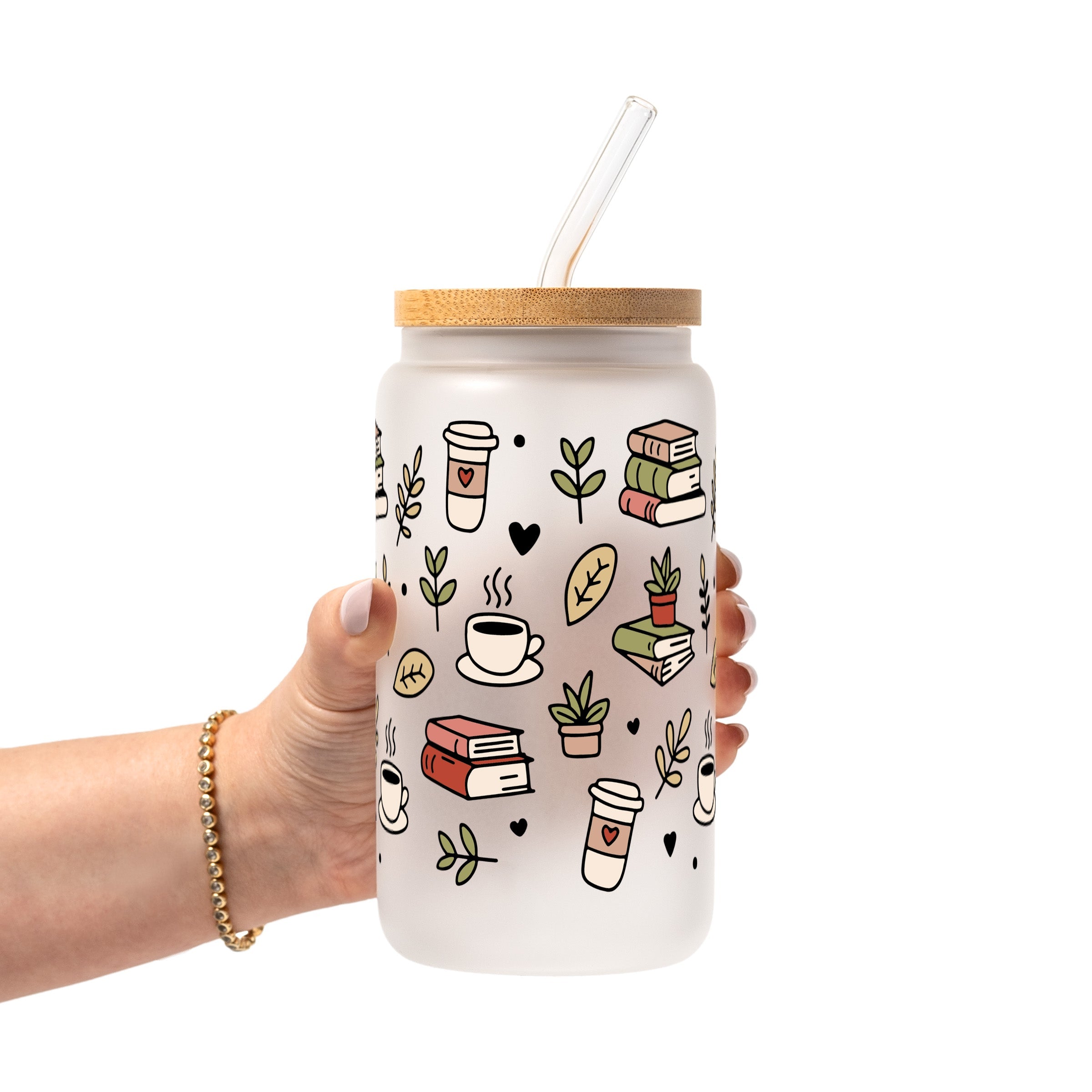 Bookish Book Lover Glass Cup