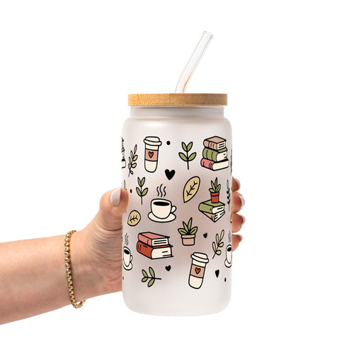 Bookish Book Lover Glass Cup