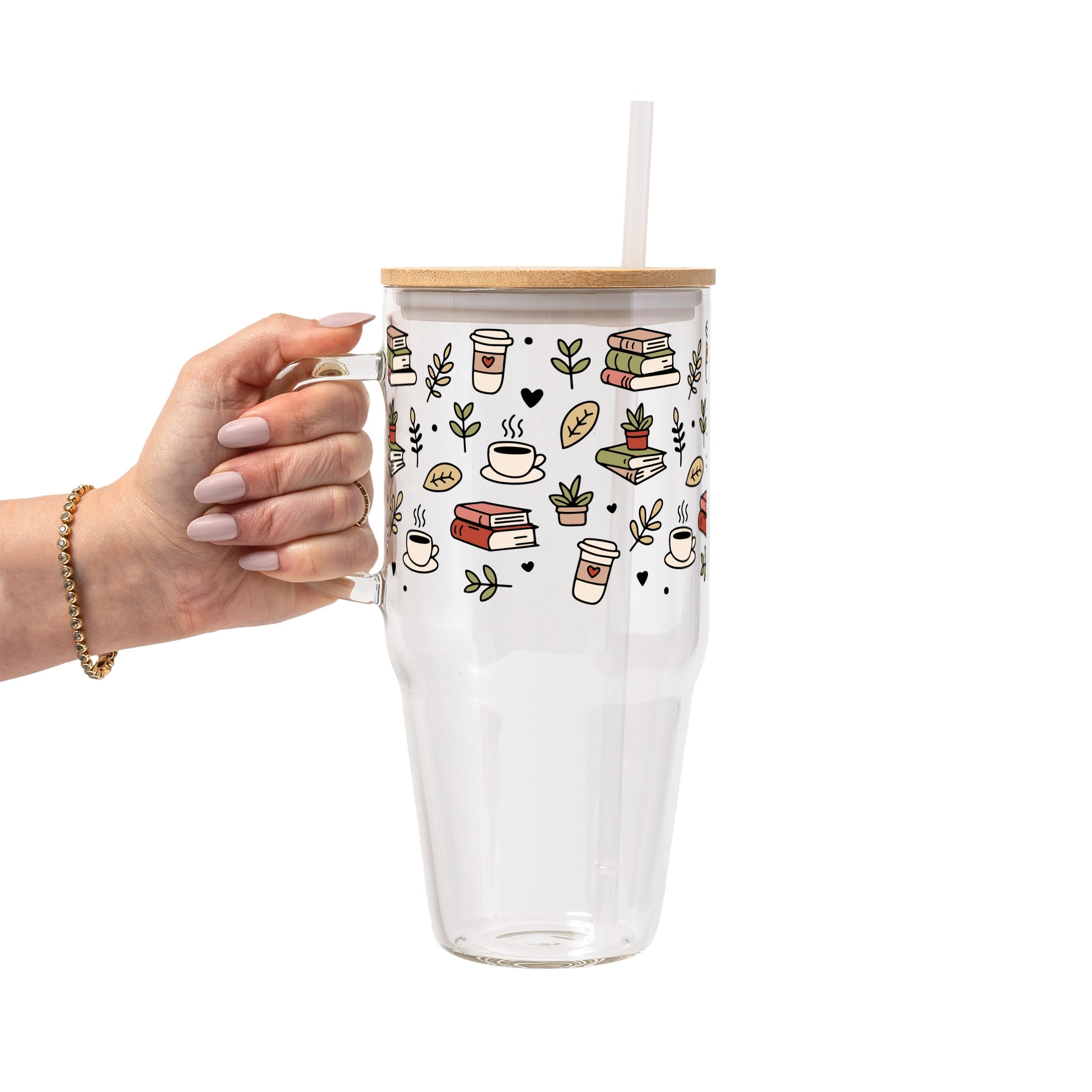 Bookish Book Lover Glass Cup