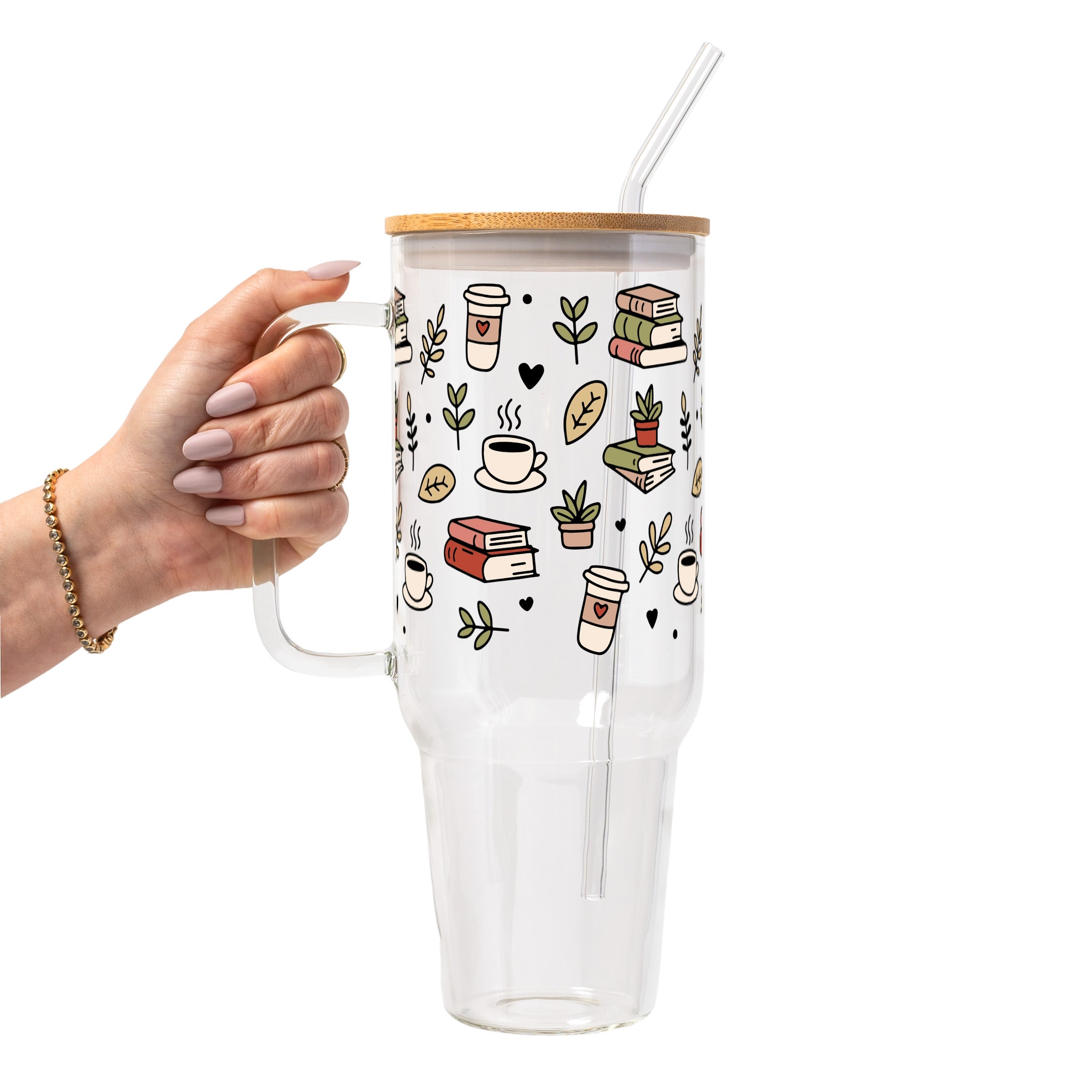 Bookish Book Lover Glass Cup
