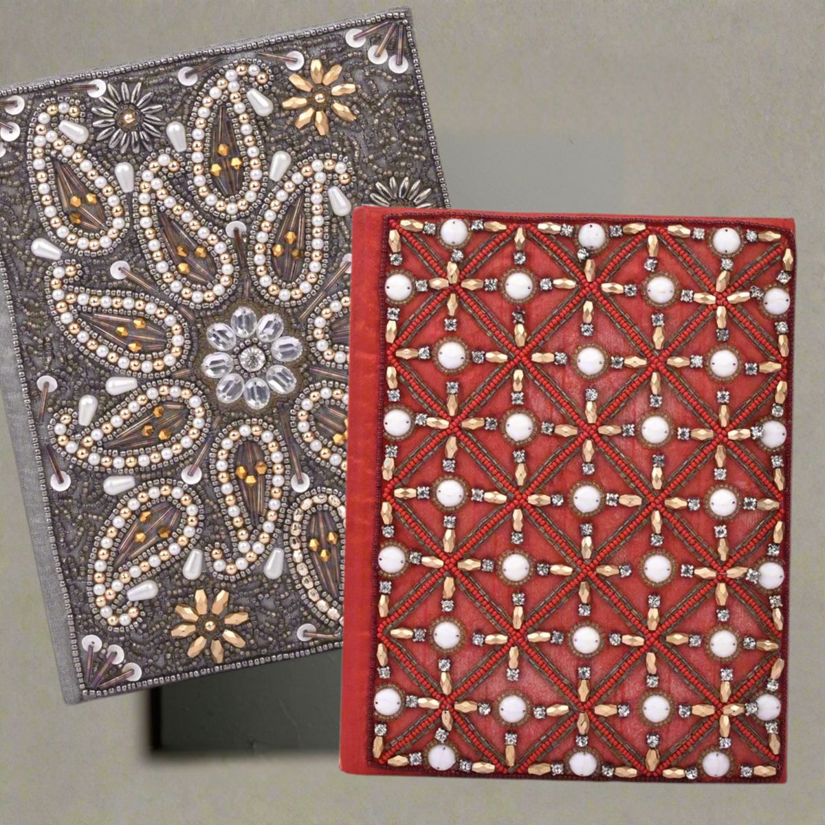 Exquisite Zari Hand-Embroidered Journal - A Royal Artistry 5x7 Keepsake