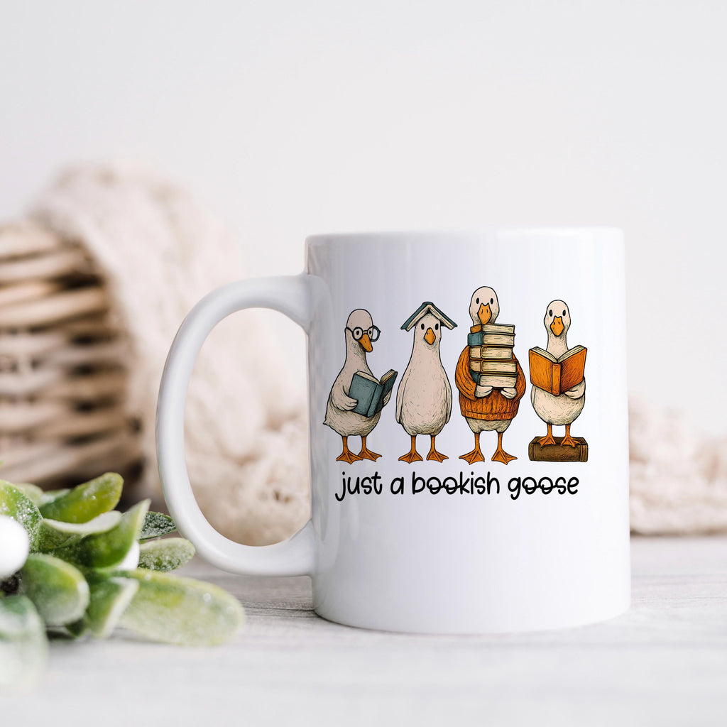 Bookish Goose Coffee Mug - Funny Book Lover Gift | Quirky Ceramic 11 oz or 15 oz