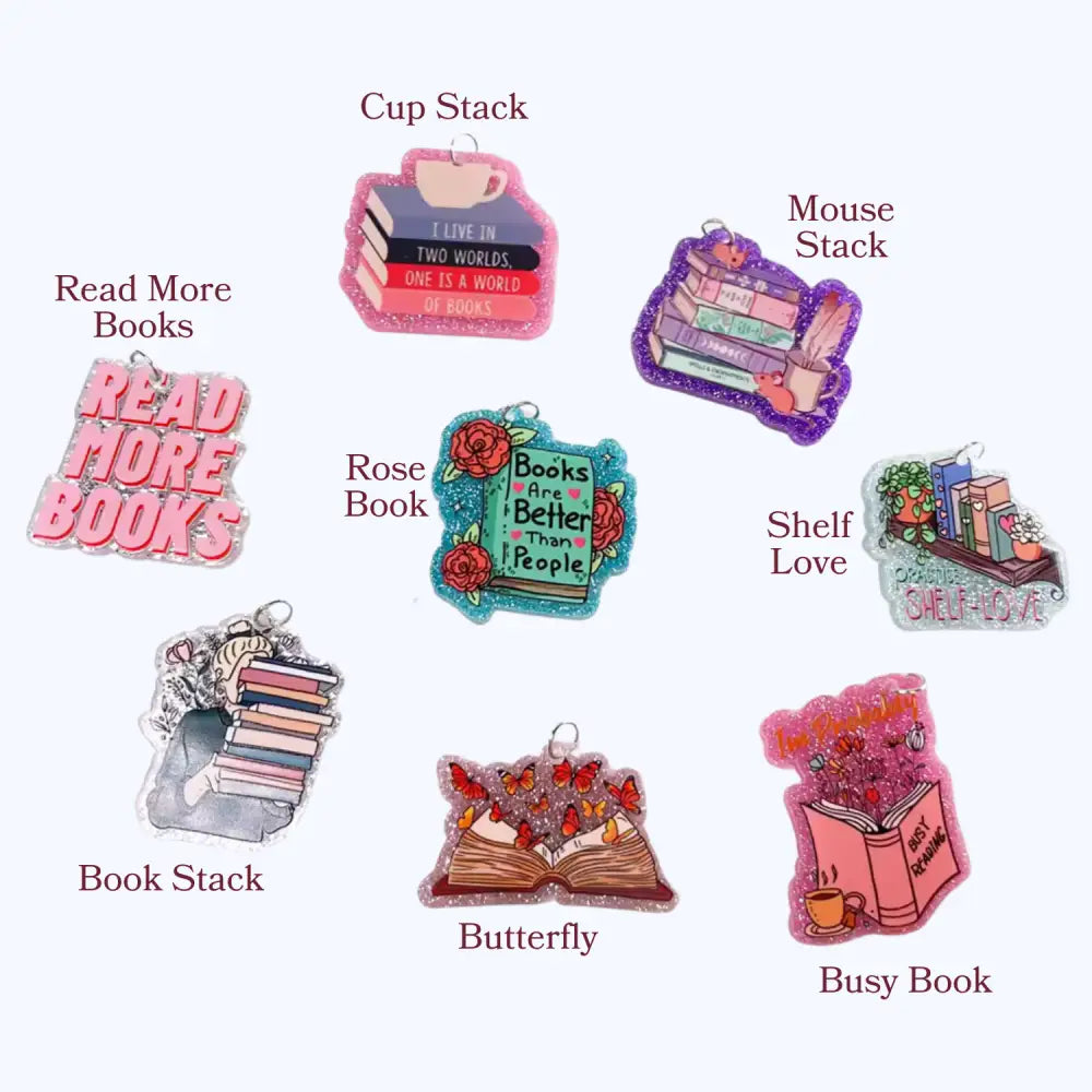 Read More Books—Acrylic Book–USB-C Dust Plug Charm for Kindle, Phones, and Tablets